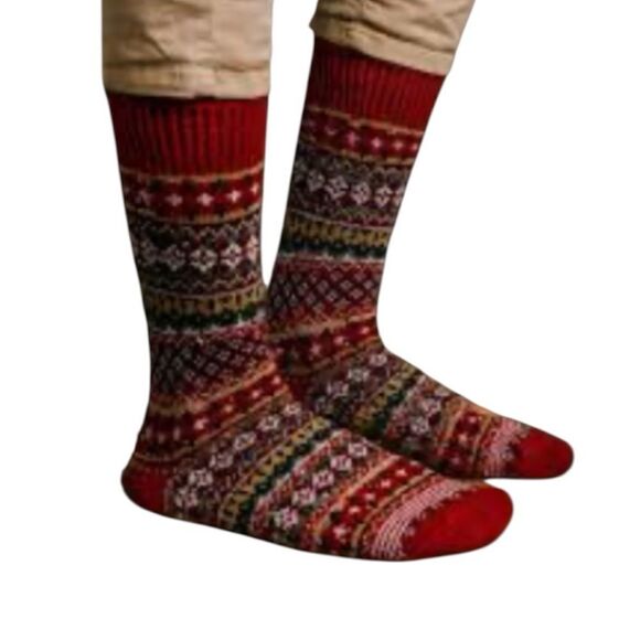 SOLD TRENCH BUNDLE TWO
Pairs of COTTON FAIR ISLE SOCK IN RED & WHITE, NWT - Picture 4 of 8